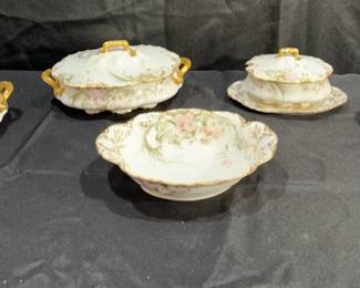 5 Limoges China Feu de Four Pattern Serving Dishes
