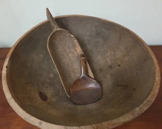 Huge Vintage Dough Bowl Scoop