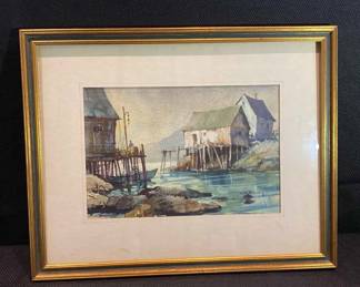 W.B. Romeling Peggys Cove, N.S. Watercolor