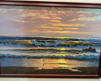 Carrick Oil Painting Seascape Sunset
