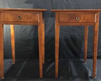 Set Of 2 18th Century Reproduction Tiger Maple Furniture P. Kapela