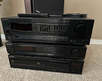 Sony Acoustics Controlled Amplifier – AX401, Sony Digital Synthesizer Stereo Tuner – ST-JX401, Sony 5-Disc CD Player – CDP-C201
