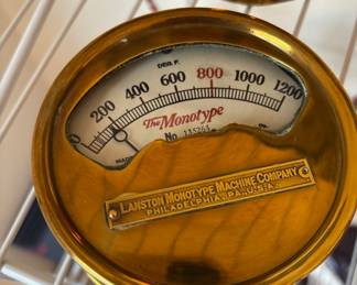 Lanston Monotype Machine Co. Brass Temperature Gauge
