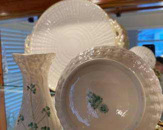 Belleek Ireland Shamrock Pitcher, Belleek Ireland Shamrock Vase