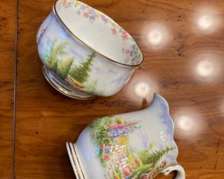 Royal Albert Kentish Rockery Sugar Bowl and Creamer Pitcher
