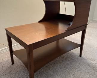 Mid Century Two-Tier Wood End Table
