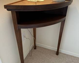 Mid Century Half-Moon Corner Console Table
