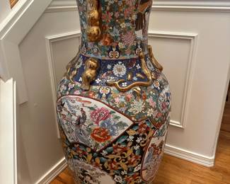 Chinese Satsuma Porcelain Floor Vase