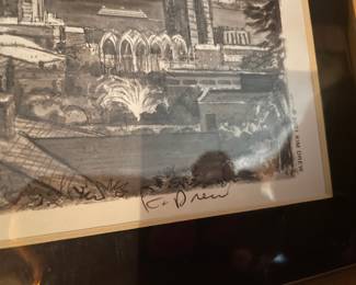 Framed Seattle Skyline Print by Kim Drew