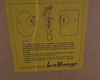 LaBarge Chinoiserie Gold Gilt Floral Rectangular Wall Mirror