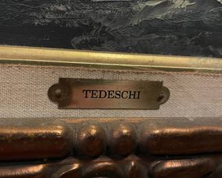 Framed Tree Lined River Painting by Tedeschi