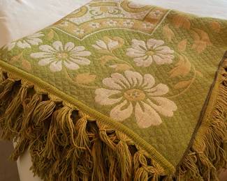 Brentwood Originals Green/Yellow Floral Wool Blend Blanket