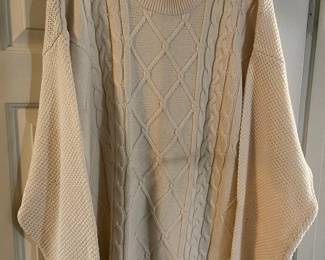 Geoffrey Beene Men's Cream Cable Knit Sweater – Size XL