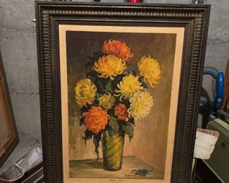 Framed Print "Golden Mums" by Myrle Medeiros
