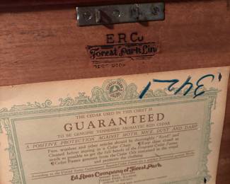 E.R.C. Forest Park Line Cedar Chest