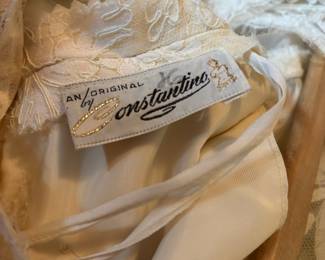 Circa 1960s Constantino Original Ivory Wedding Gown