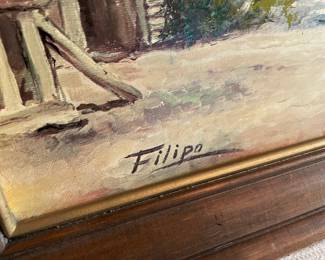 Framed Painting Print "Stagecoach" By Filippo
