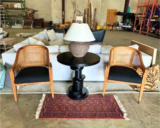 cane back arm chairs
