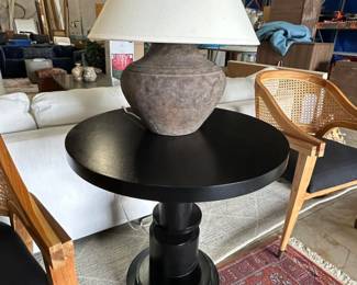 Hardware Restorations Noir Hugo side table in hand rubbed black finish