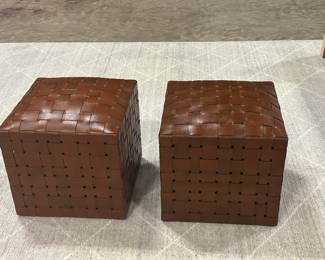 leather cube style ottomans