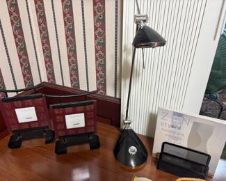 Pair of Pier 1 Asian Style Picture Frames, Mid Century Style Black Adjustable Desk Lamp
