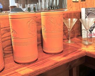 Terra Cotta Wine Coolers, Martini Glasses