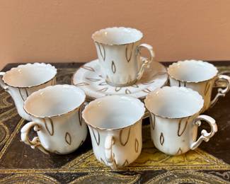 NWC Collection Gold Plated Fine Porcelain Teacup & Saucer Set