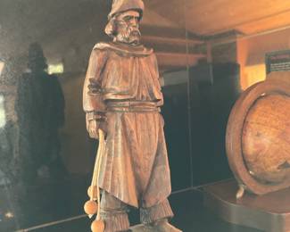 Carved Wood Saint Sculpture