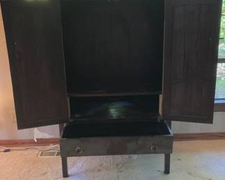 Ming-Style Wood Entertainment Cabinet with Brass Moon Lock