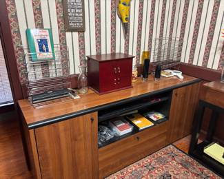 Modern Workstation Credenza with Pull Out Keyboard Tray
