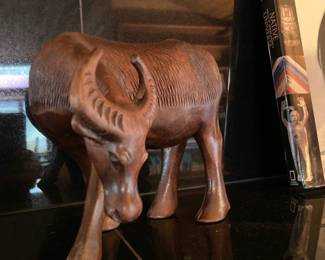 Carved Wood Water Buffalo Figurine