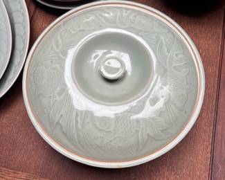 Celadon Green Koi Fish Dinnerware Set