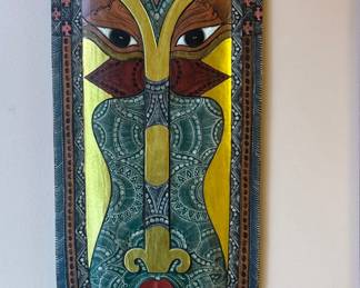 Indonesia Hand Carved Wooden Tribal Wall Art