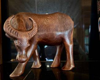 Carved Wood Water Buffalo Figurine