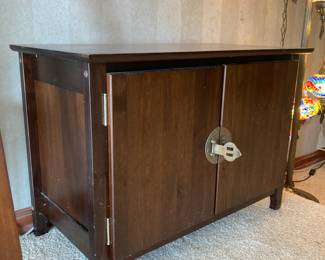 Ming-Style Brown Wood Console Cabinet