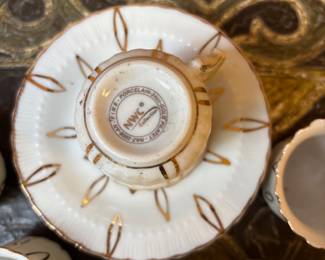 NWC Collection Gold Plated Fine Porcelain Teacup & Saucer Set