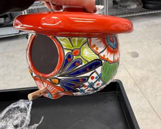 Hand-Painted Talavera Style Ceramic Birdhouse - $25 