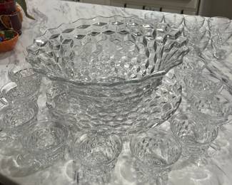 Fostoria - set includes 12 Fostoria cups and 10 glass cups