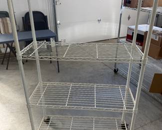 Metal Wire Shelving Unit on Wheels - $25 