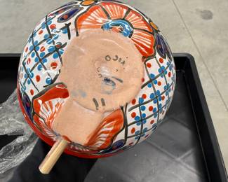 Hand-Painted Talavera Style Ceramic Birdhouse - $25