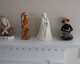 decor, white Madonna and child hummel
