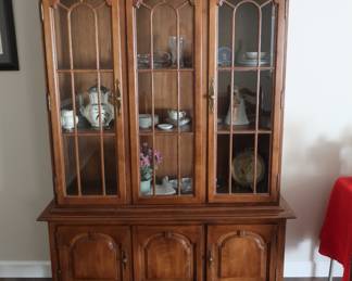 Ethan Allen china cabinet. 52" wide x 16" deep.