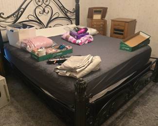 King size bed with pillow top mattress