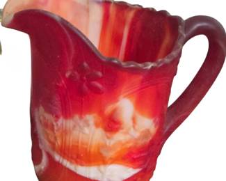 Slag glass pitcher
