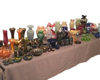 Carnival and Fenton Vases