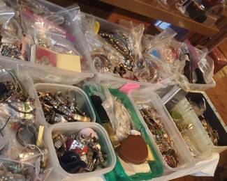 Tons of vintage costume jewelry  and sterling silver