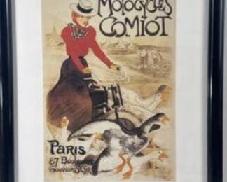 Motocycles Comiot-. Framed under glass. 