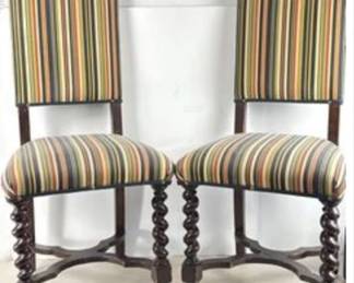 Antique Twisted Wood Chairs.