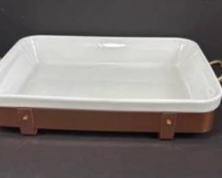 Copper and Ceramic  Apilco Casserole Dish