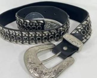 Leather Belt w/Thick Buckle
